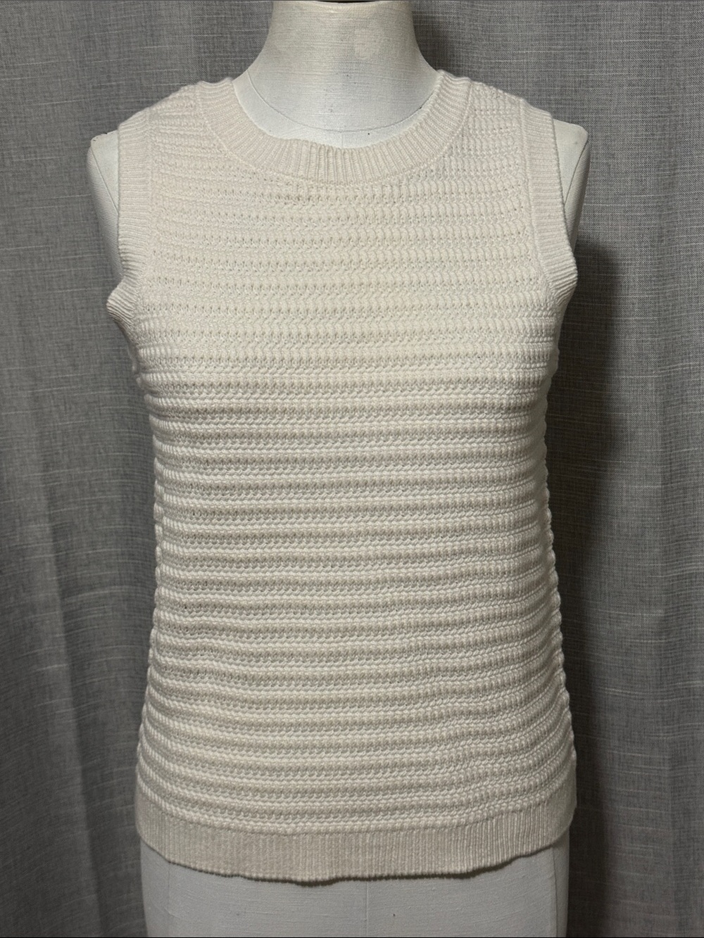 NWT Nine West Jeans Crocheted Tank Sweater-S-Cream-60% Cotton